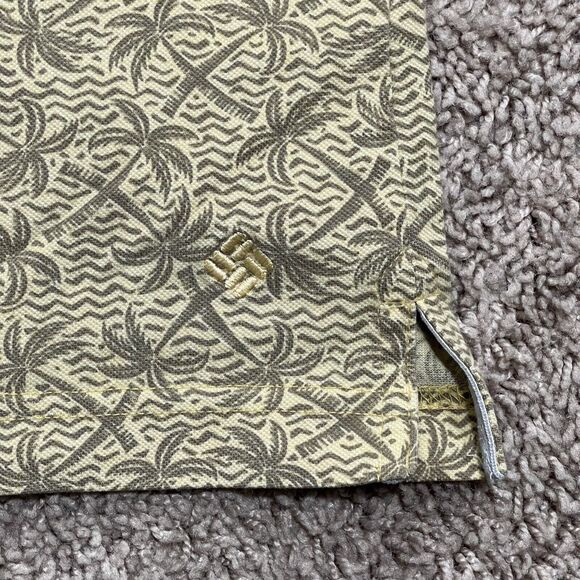 VTG Columbia Polo Shirt Mens Large Yellow Floral Hawaii Palm Tree Peekaboo Golf - Picture 4 of 10